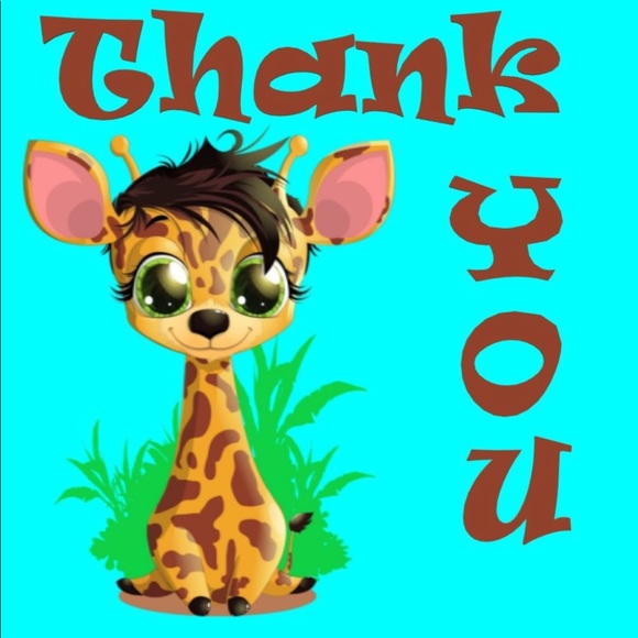 200 (2x2 Inch) Square Stickers, Baby Giraffe, High Gloss, Thank You PRIC… - Picture 3 of 3